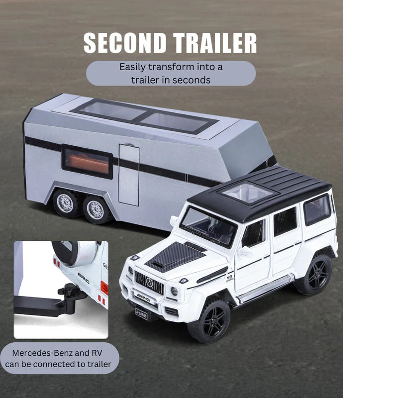 Mercedes-benz G63 Pick-up Trailer Scale Model Diecast Metalcar - All Size