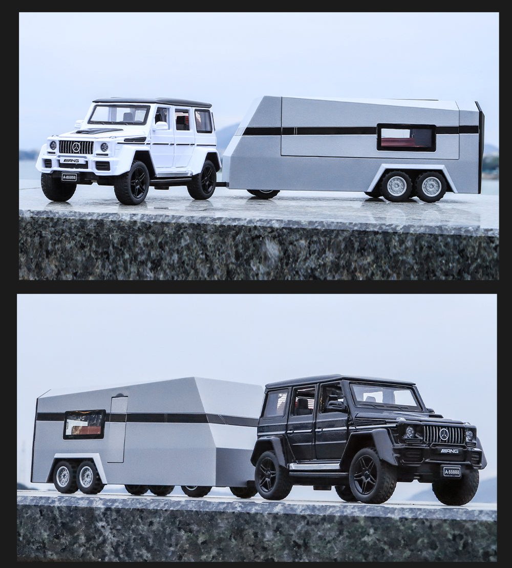 Mercedes-benz G63 Pick-up Trailer Scale Model Diecast Metalcar - All Size