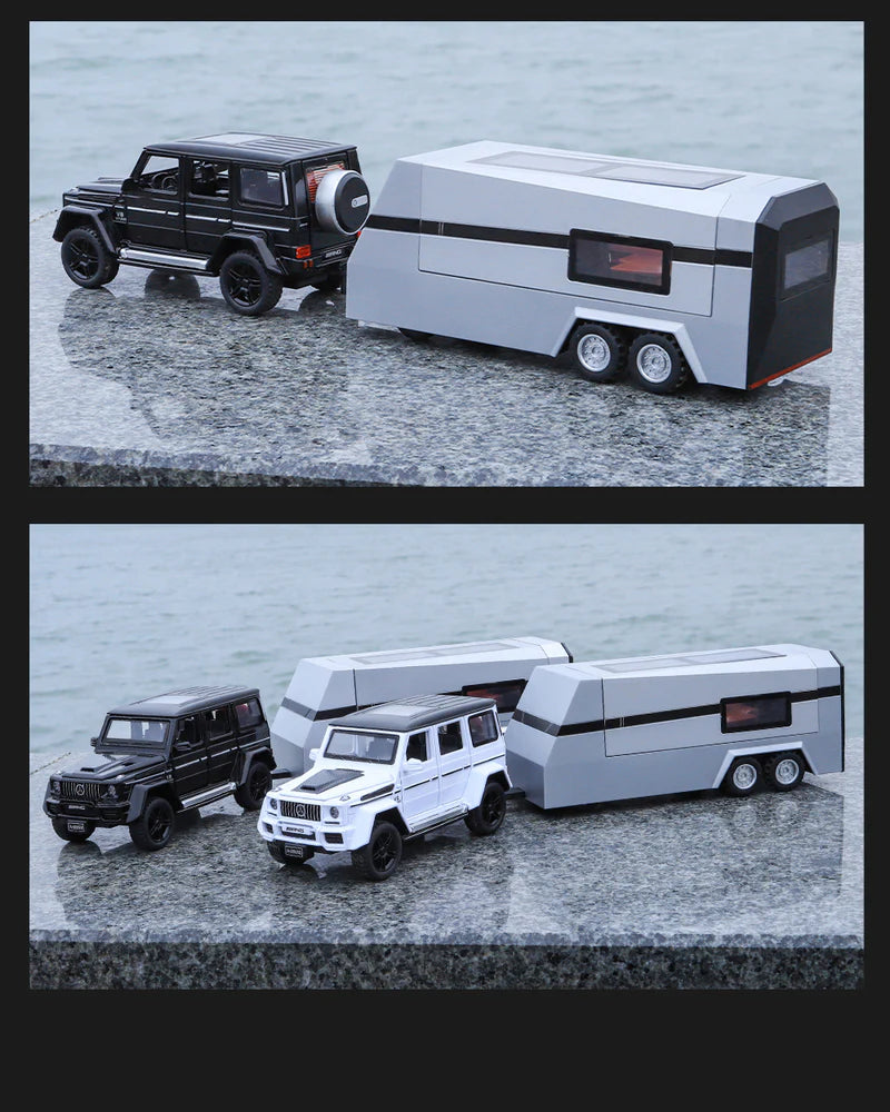 Mercedes-benz G63 Pick-up Trailer Scale Model Diecast Metalcar - All Size