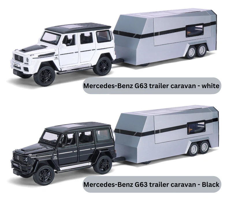 Mercedes-benz G63 Pick-up Trailer Scale Model Diecast Metalcar - All Size