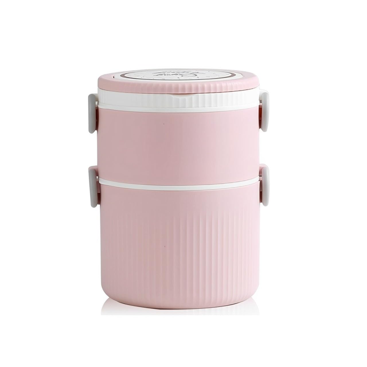 Round Large 2 Layers Lunch Meal Box Adult Lunchbox Container