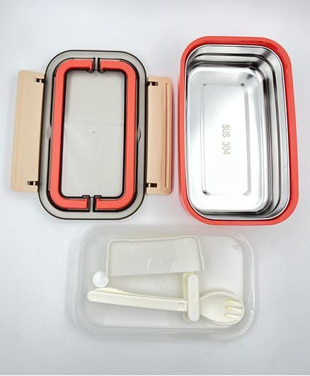 Thermoware Lunch Box with Stainless Steel Inner Case Fork & Spoon 650 ml