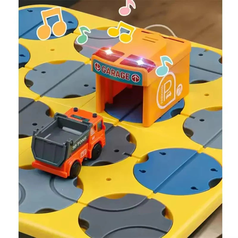 CONSTRUCTION VEHICLE DIY TRACK MAZE RACE CAR TRACK BUILDING BLOCK EDUCATIONAL TOY SET TILES DIY PLAY SET 2 LIGHT UP CAR STEM LEARNING CONSTRUCTION