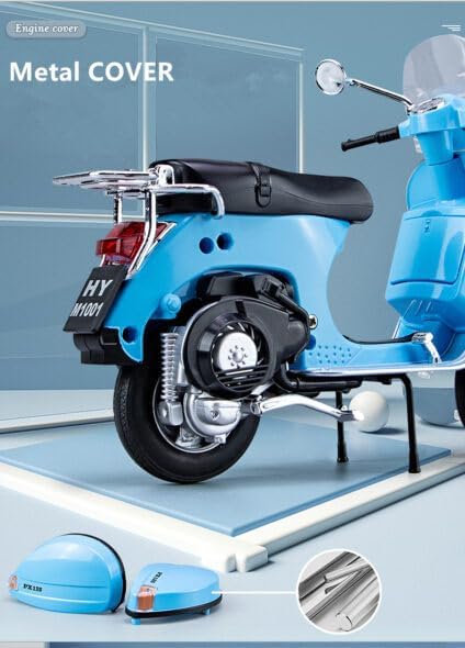 BEAUTY HUB VESPA 125 MOTORCYCLE MODEL, ALLOY MATERIAL, SIMULATED RETRO MOTORCYCLE, LITTLE SHEEP SCOOTER, BOXED COLLECTION DISPLAY (COLOR : MULTI)