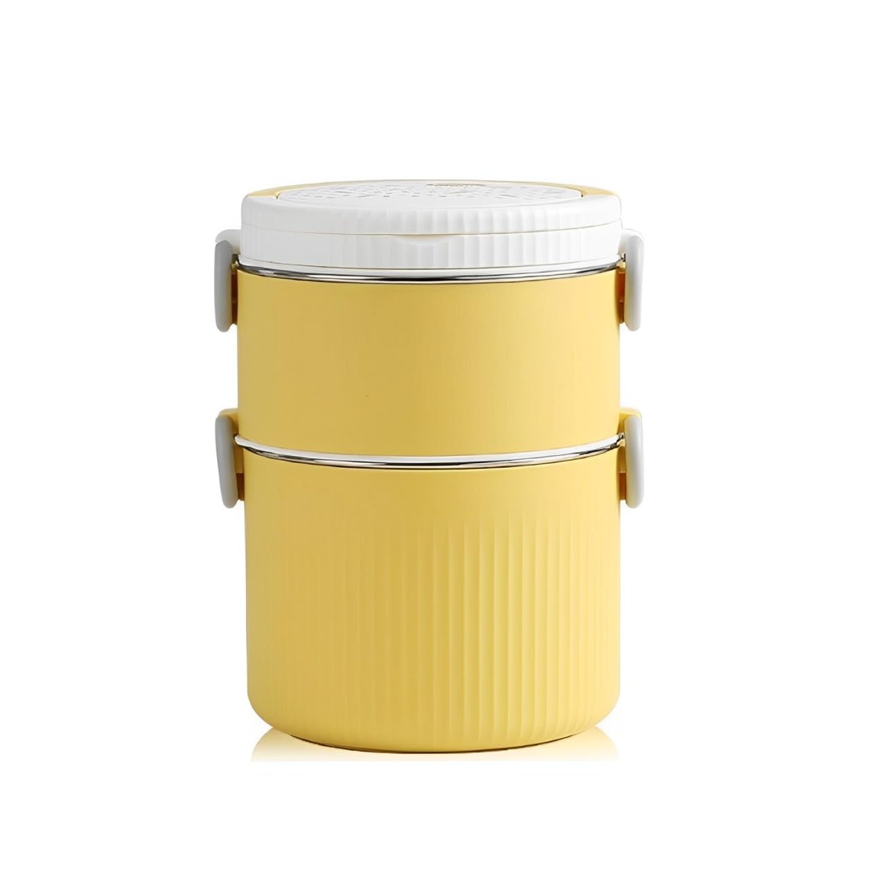 Round Large 2 Layers Lunch Meal Box Adult Lunchbox Container