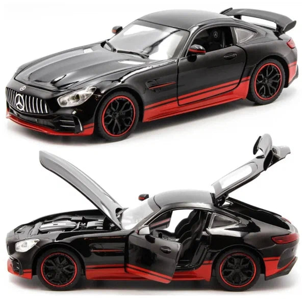 MERECDES BENZ AMG GTR RB 1 32 DIECAST METAL PULLBACK TOY CAR WITH OPEN