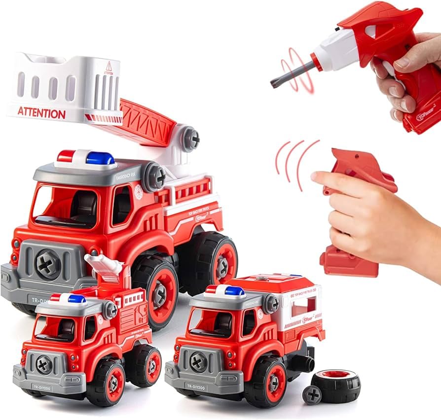 thumbnail image 2 of TITOUMI 4 In 1 Take Apart Toy Truck, DIY Assembly Fire Truck Toy Vehicles For Kids, Educational 2 of 11