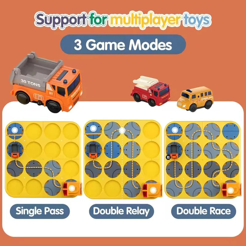 CONSTRUCTION VEHICLE DIY TRACK MAZE RACE CAR TRACK BUILDING BLOCK EDUCATIONAL TOY SET TILES DIY PLAY SET 2 LIGHT UP CAR STEM LEARNING CONSTRUCTION