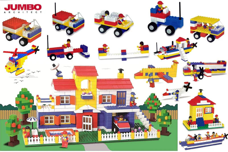 COLOURED 900 PCS MEGA JUMBO ARCHITECT BUILDING BLOCKS WITH ATTRACTIVE