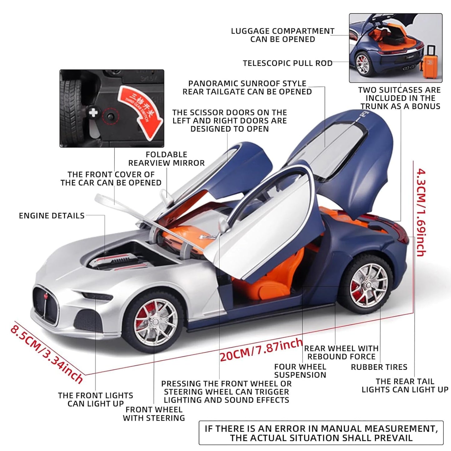 Bugatti Atlantic Concept diecast scale model collectible car - Big Size
