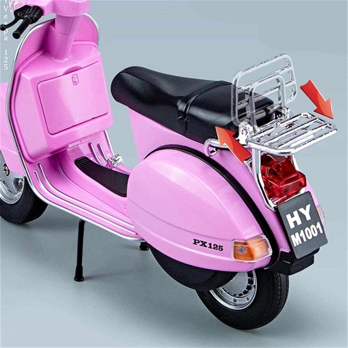 BEAUTY HUB VESPA 125 MOTORCYCLE MODEL, ALLOY MATERIAL, SIMULATED RETRO MOTORCYCLE, LITTLE SHEEP SCOOTER, BOXED COLLECTION DISPLAY (COLOR : MULTI)