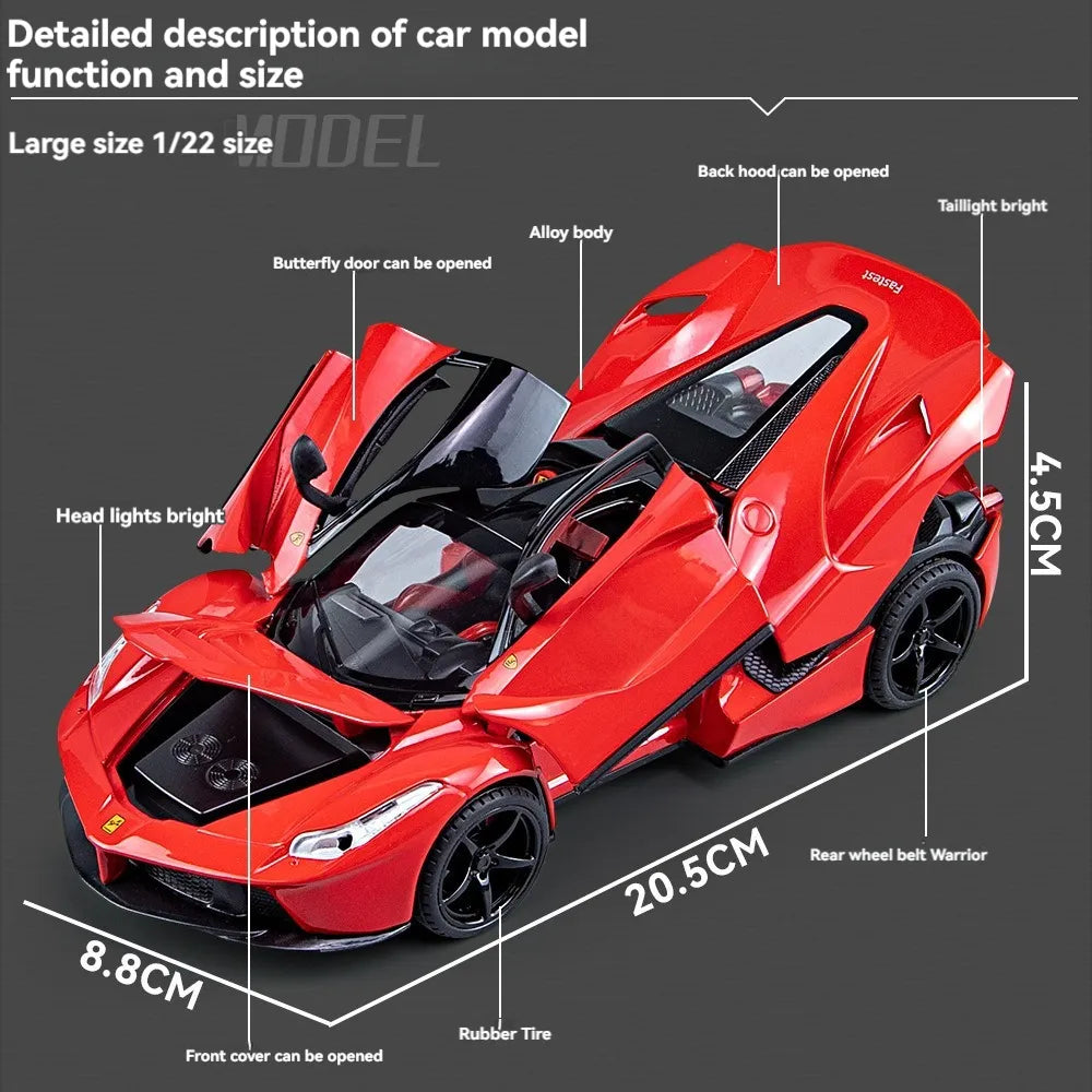 BIG SIZE 1:24 LAFERRARI SPORT CAR DIECAST SCALE MODEL METAL Car