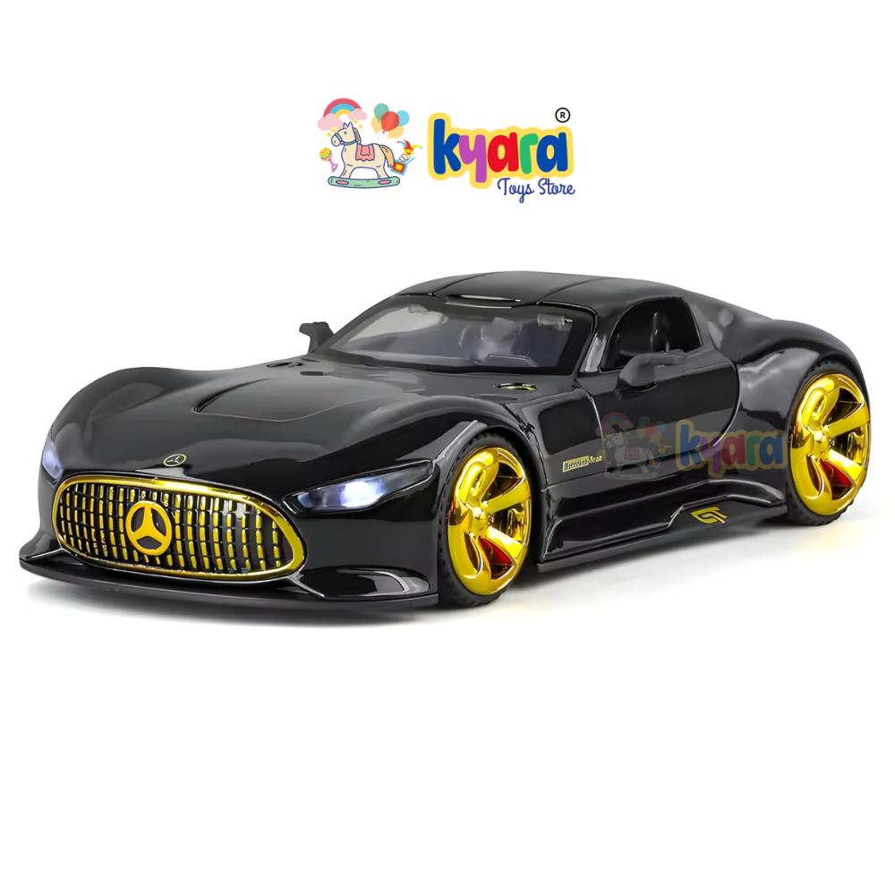 1:32 Scale Mercedes Vision AMG GT Future Model Car - Exclusive Alloy Metal Pullback Toy with Openable Doors, Lights, and Music for Kids