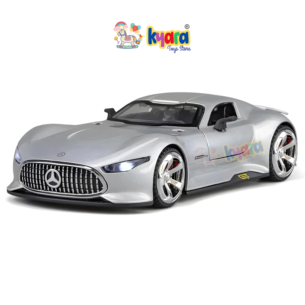 1:32 Scale Mercedes Vision AMG GT Future Model Car - Exclusive Alloy Metal Pullback Toy with Openable Doors, Lights, and Music for Kids