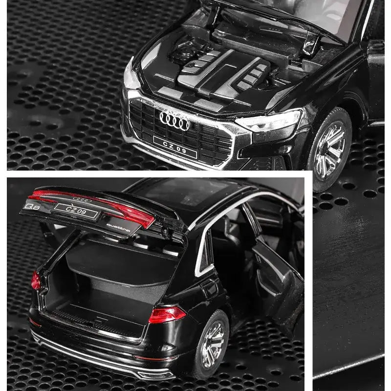 1:24  Scale Big Die-Cast Metal Car Toy Audi Q8 6 Openable Doors Light Sound Multicolo (White, Pack Of 1)