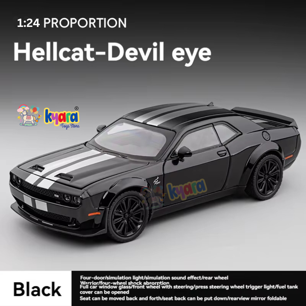 Dodge Challenger Srt Hellcat Scale Model Diecast Metal Car - All Size