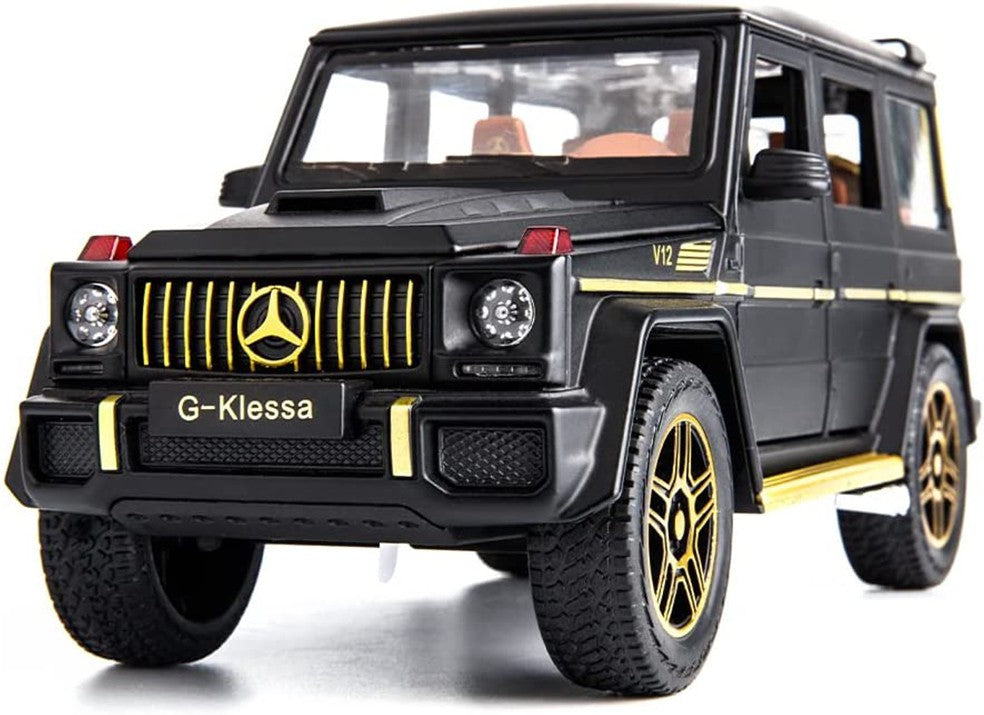 BIG SIZE MERCEDES BENZ G-KLESSA G-63 1:24 DIECAST METAL PULLBACK TOY CAR WITH OPENABLE DOORS & LIGHT, MUSIC BOYS CAR FOR KIDS BEST TOYS GIFTS TOYS FOR KIDS [SIZE:-22CM*9.3CM*8.5CM]【 MULTICOLOR 】