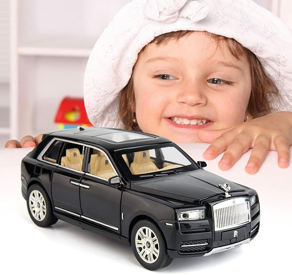 1:24 Scale Die Cast Rolls Royce Metal Car Toy With Light And Sound For Kid (Black, Red, Blue, Pack Of 1)