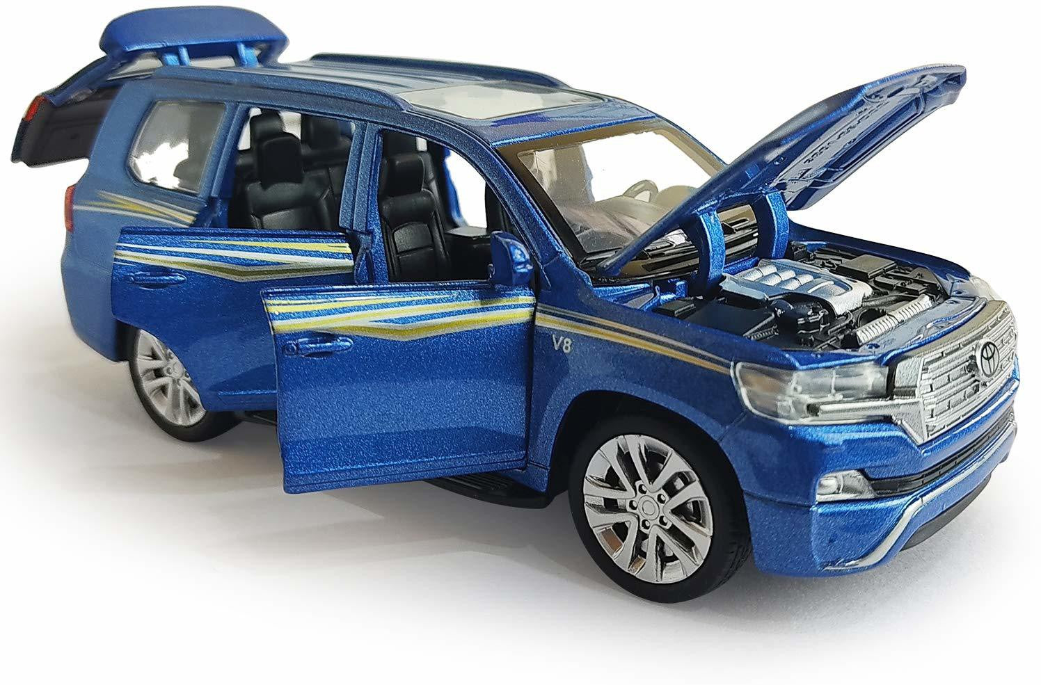 Toyota Land Cruiser Prado 1:32 Ally Metal Car Model Toy With Music (4 Color Available 1 Color Send)