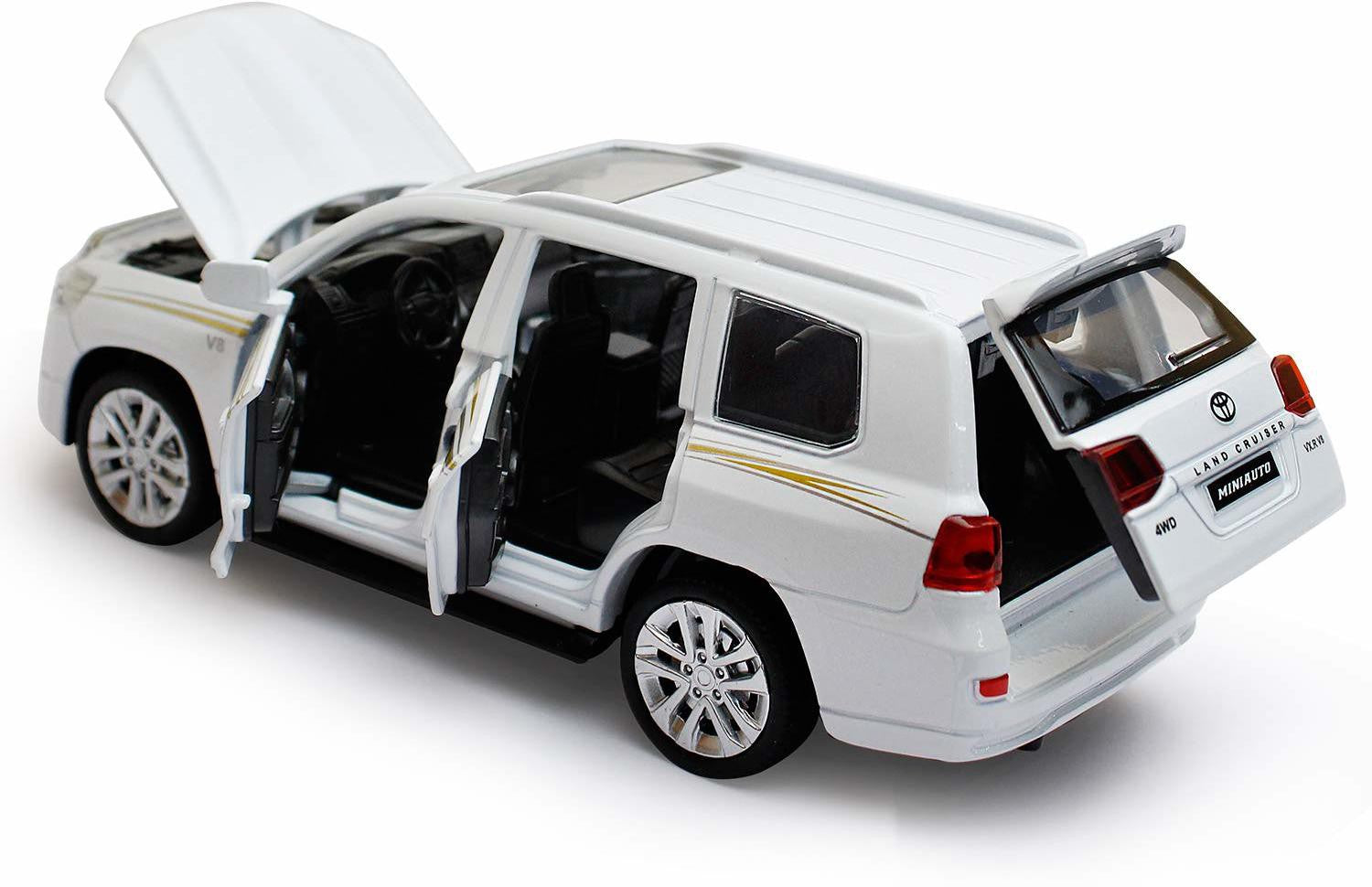 Toyota Land Cruiser Prado 1:32 Ally Metal Car Model Toy With Music (4 Color Available 1 Color Send)