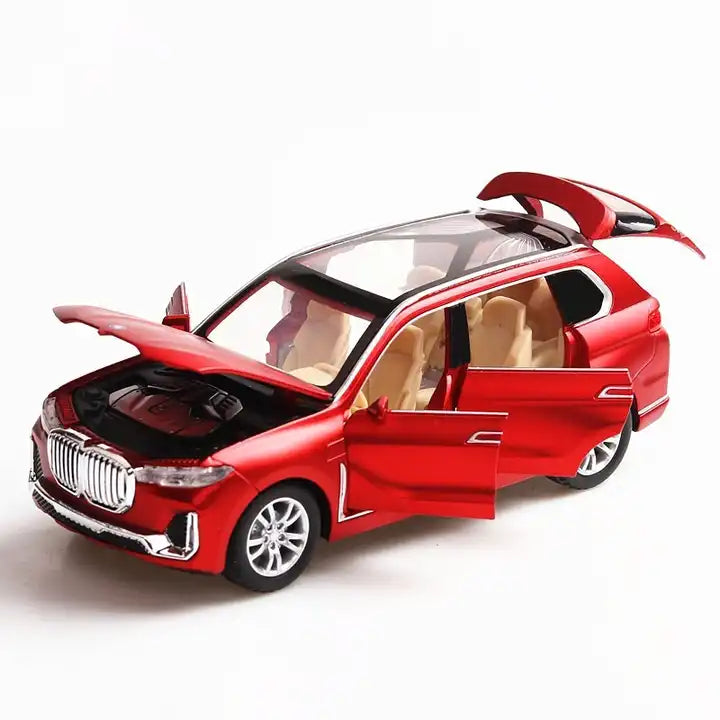 BIG SIZE BMW X7 1:24 DIECAST METAL PULLBACK TOY CAR WITH OPENABLE DOORS & LIGHT, MUSIC BOYS CAR FOR KIDS BEST TOYS GIFTS TOYS FOR KIDS [SIZE:-21CM*9.1CM*5.5CM]【 MULTICOLOR 】