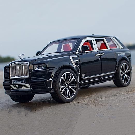 BIG SIZE ROLLS ROYCE CULLINAN MASORY 1:24 DIECAST METAL PULLBACK TOY CAR WITH OPENABLE DOORS & LIGHT, MUSIC BOYS CAR FOR KIDS BEST TOYS GIFTS TOYS FOR KIDS [SIZE:-22CM*9CM*8CM]【 MULTICOLOR】