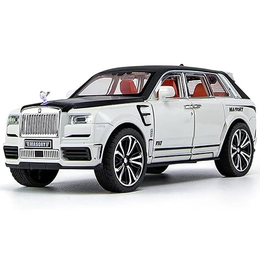 BIG SIZE ROLLS ROYCE CULLINAN MASORY 1:24 DIECAST METAL PULLBACK TOY CAR WITH OPENABLE DOORS & LIGHT, MUSIC BOYS CAR FOR KIDS BEST TOYS GIFTS TOYS FOR KIDS [SIZE:-22CM*9CM*8CM]【 MULTICOLOR】