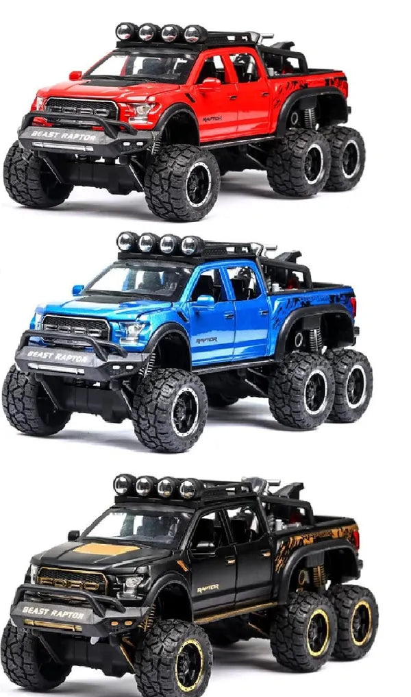 BIg Size 1:24 Scale Die-Cast Beast Raptor with Bike with Openable Doors,Music,Lights & Pull Back Action [Size:-22CM *9CM*9.5CM]