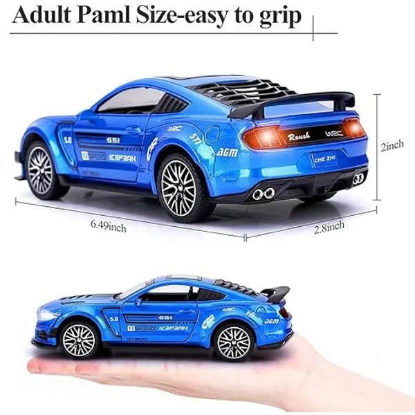 1:24 Scale Model Die Cast Metal Car Mustang Diecast 132 Alloy Metal Car with Light Sound Pullback Openable