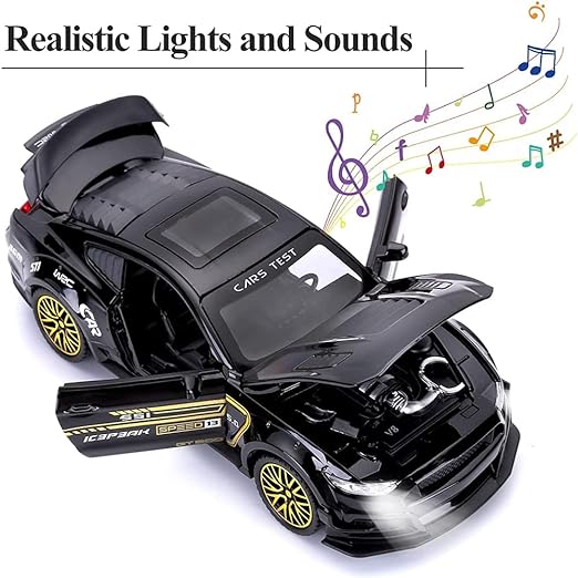 1:24 Scale Model Die Cast Metal Car Mustang Diecast 132 Alloy Metal Car with Light Sound Pullback Openable