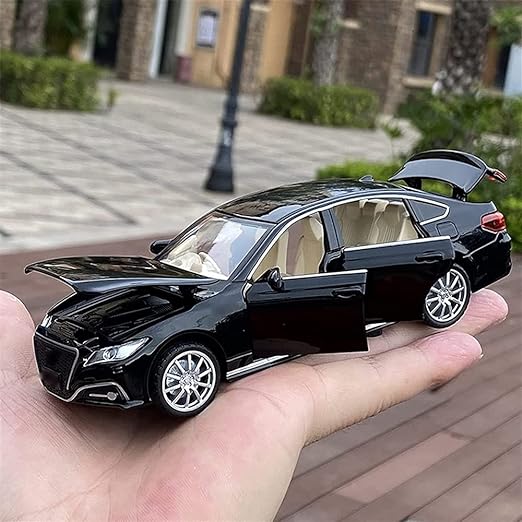 TOYOTA CROWN 1:32 DIECAST METAL PULLBACK TOY CAR WITH OPENABLE DOORS & LIGHT, MUSIC BOYS CAR FOR KIDS BEST TOYS GIFTS TOYS FOR KIDS [SIZE:-15.6CM*5.6CM*4.2CM]【 MULTICOLOR 】