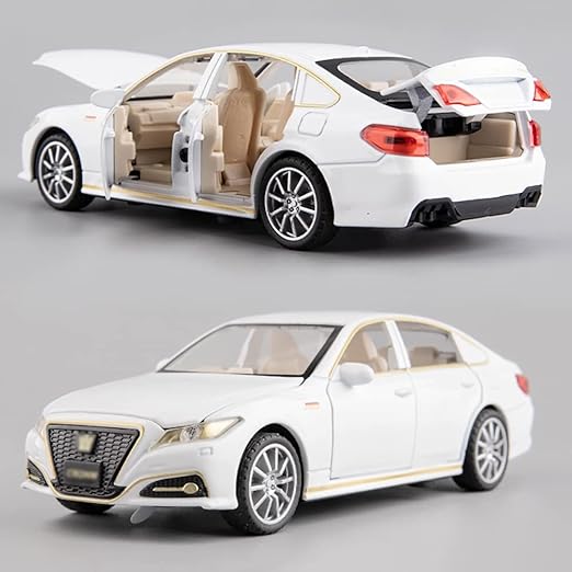 TOYOTA CROWN 1:32 DIECAST METAL PULLBACK TOY CAR WITH OPENABLE DOORS & LIGHT, MUSIC BOYS CAR FOR KIDS BEST TOYS GIFTS TOYS FOR KIDS [SIZE:-15.6CM*5.6CM*4.2CM]【 MULTICOLOR 】