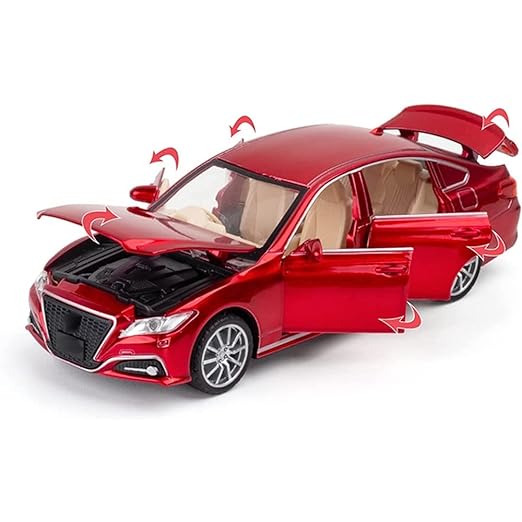 TOYOTA CROWN 1:32 DIECAST METAL PULLBACK TOY CAR WITH OPENABLE DOORS & LIGHT, MUSIC BOYS CAR FOR KIDS BEST TOYS GIFTS TOYS FOR KIDS [SIZE:-15.6CM*5.6CM*4.2CM]【 MULTICOLOR 】