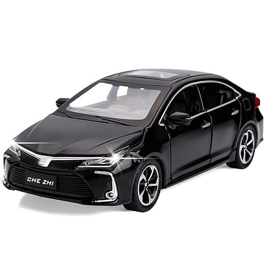 TOYOTA COROLLA 1:32 DIECAST METAL PULLBACK TOY CAR WITH OPENABLE DOORS & LIGHT, MUSIC BOYS CAR FOR KIDS BEST TOYS GIFTS TOYS FOR KIDS [SIZE:-15.4CM*5.9CM*4.5CM]【 MULTICOLOR 】