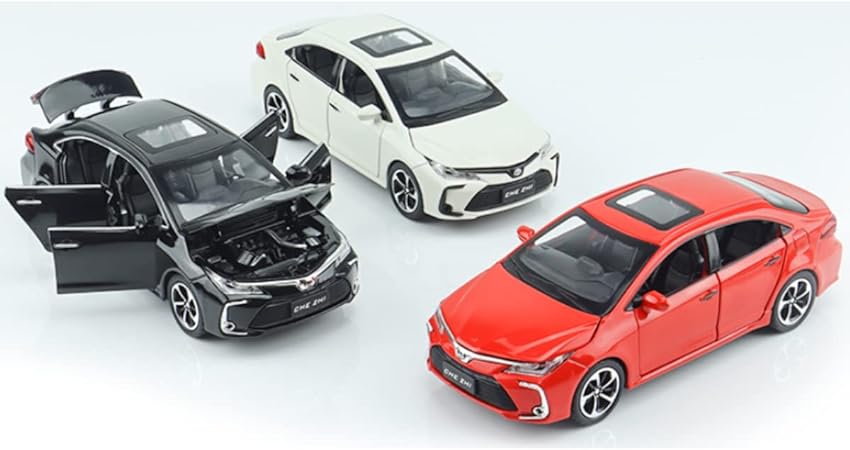 TOYOTA COROLLA 1:32 DIECAST METAL PULLBACK TOY CAR WITH OPENABLE DOORS & LIGHT, MUSIC BOYS CAR FOR KIDS BEST TOYS GIFTS TOYS FOR KIDS [SIZE:-15.4CM*5.9CM*4.5CM]【 MULTICOLOR 】