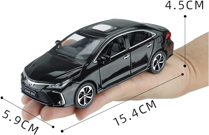 TOYOTA COROLLA 1:32 DIECAST METAL PULLBACK TOY CAR WITH OPENABLE DOORS & LIGHT, MUSIC BOYS CAR FOR KIDS BEST TOYS GIFTS TOYS FOR KIDS [SIZE:-15.4CM*5.9CM*4.5CM]【 MULTICOLOR 】