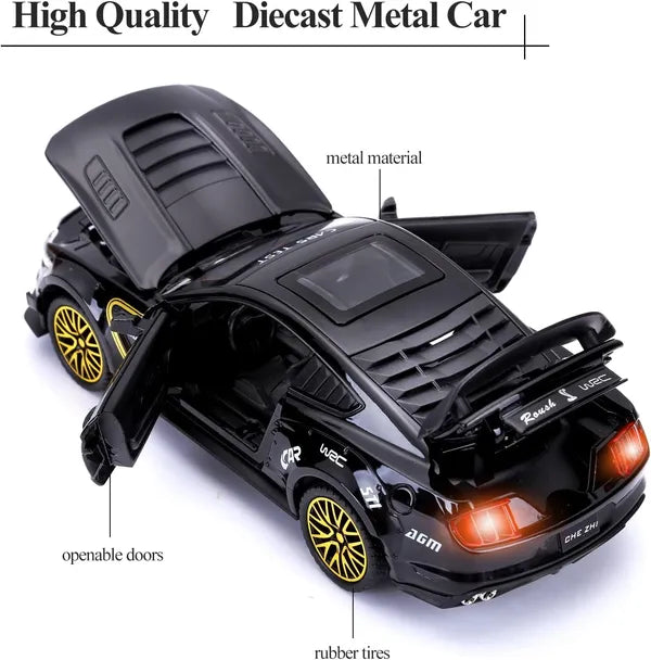 1:24 Scale Model Die Cast Metal Car Mustang Diecast 132 Alloy Metal Car with Light Sound Pullback Openable