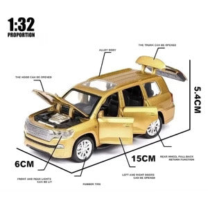 Toyota Land Cruiser Prado 1:32 Ally Metal Car Model Toy With Music (4 Color Available 1 Color Send)