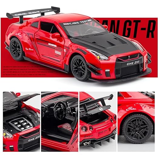 1:32 Nissan GTR Scale Model Alloy Metal Car Openable Door Toy Car