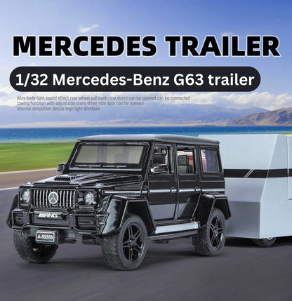 Mercedes-benz G63 Pick-up Trailer Scale Model Diecast Metalcar - All Size