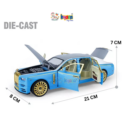 Rolls-royce Phantom Blue Scale Model Diecast Metalcar - All Size