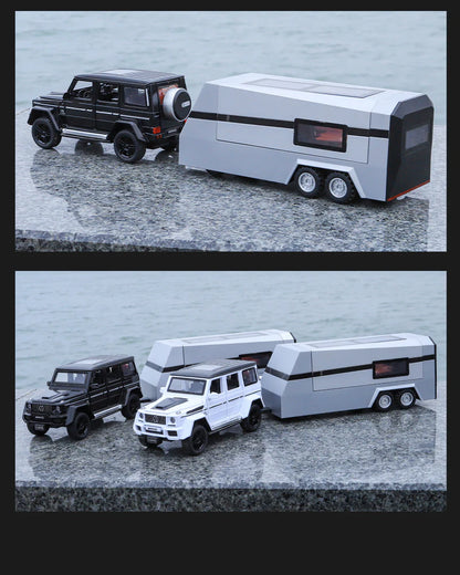 Mercedes-benz G63 Pick-up Trailer Scale Model Diecast Metalcar - All Size