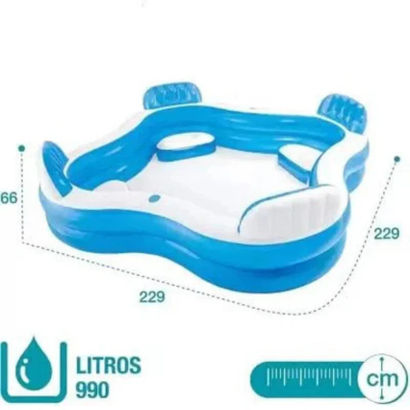 10 FT SITTING PORTABLE INFLATABLE & FOLDABLE SWIMMING POOL OUTDOOR & INDOOR WATER SWIMMING POOL FOR KIDS & ADULTS