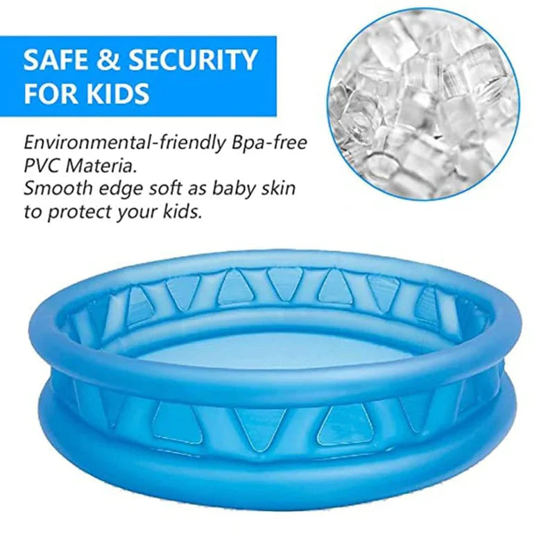 6 FT ROUND PORTABLE INFLATABLE & FOLDABLE SWIMMING POOL OUTDOOR & INDOOR WATER SWIMMING POOL FOR KIDS & ADULTS