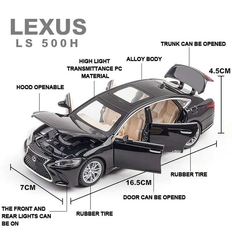 Lexus Ls500h Scale Model Diecast Metalcar - All Size