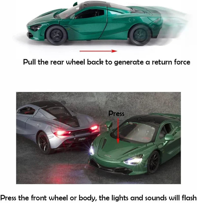 Mc Laren 720s Scale Model Diecast Metalcar - All Size