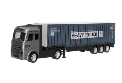 1:48 DIECAST ALLOY LOGISTIC-TRANSPORTATION BIG HEAVY TRUCK TOYS WITH FRICTION POWERED MINIATURE CAR VEHICLE TOY FOR KIDS, BOYS AND GIRLS