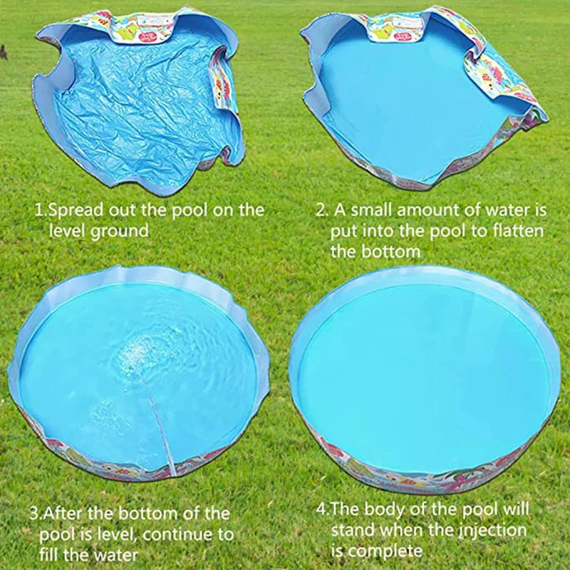 4 FT ROUND SHAPE WITHOUT AIR PORTABLE INFLATABLE & FOLDABLE SWIMMING POOL OUTDOOR & INDOOR WATER SWIMMING POOL FOR KIDS & ADULTS