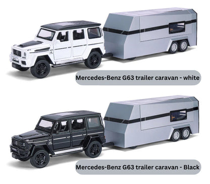 Mercedes-benz G63 Pick-up Trailer Scale Model Diecast Metalcar - All Size