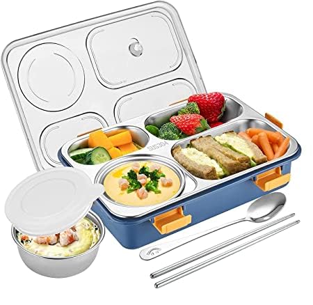 4 Compartment Lunch Box Stainless Steel Tiffin Box Microwave Safe